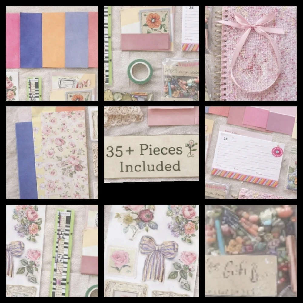 Cottagecore Floral Junk Journal Starter Kit Bundle 50+ Pieces Ephemera Stickers
